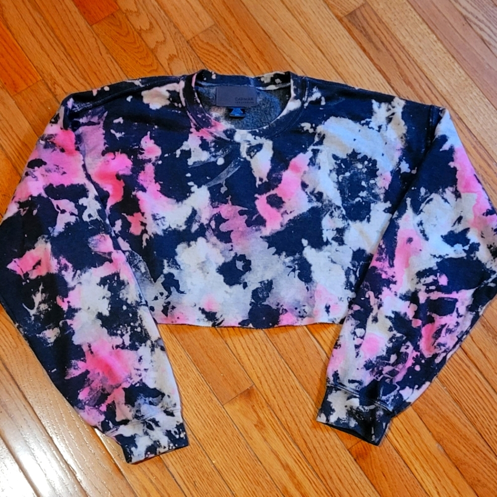 CROPPED Tie Dye Sweatshirt Sz Sm